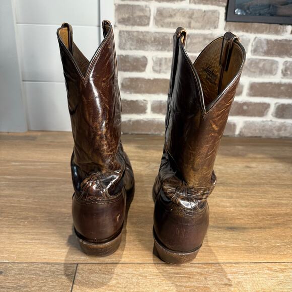 Lucchese Brown Mens Size 12 Mid Calf Boots - Picture 4 of 8